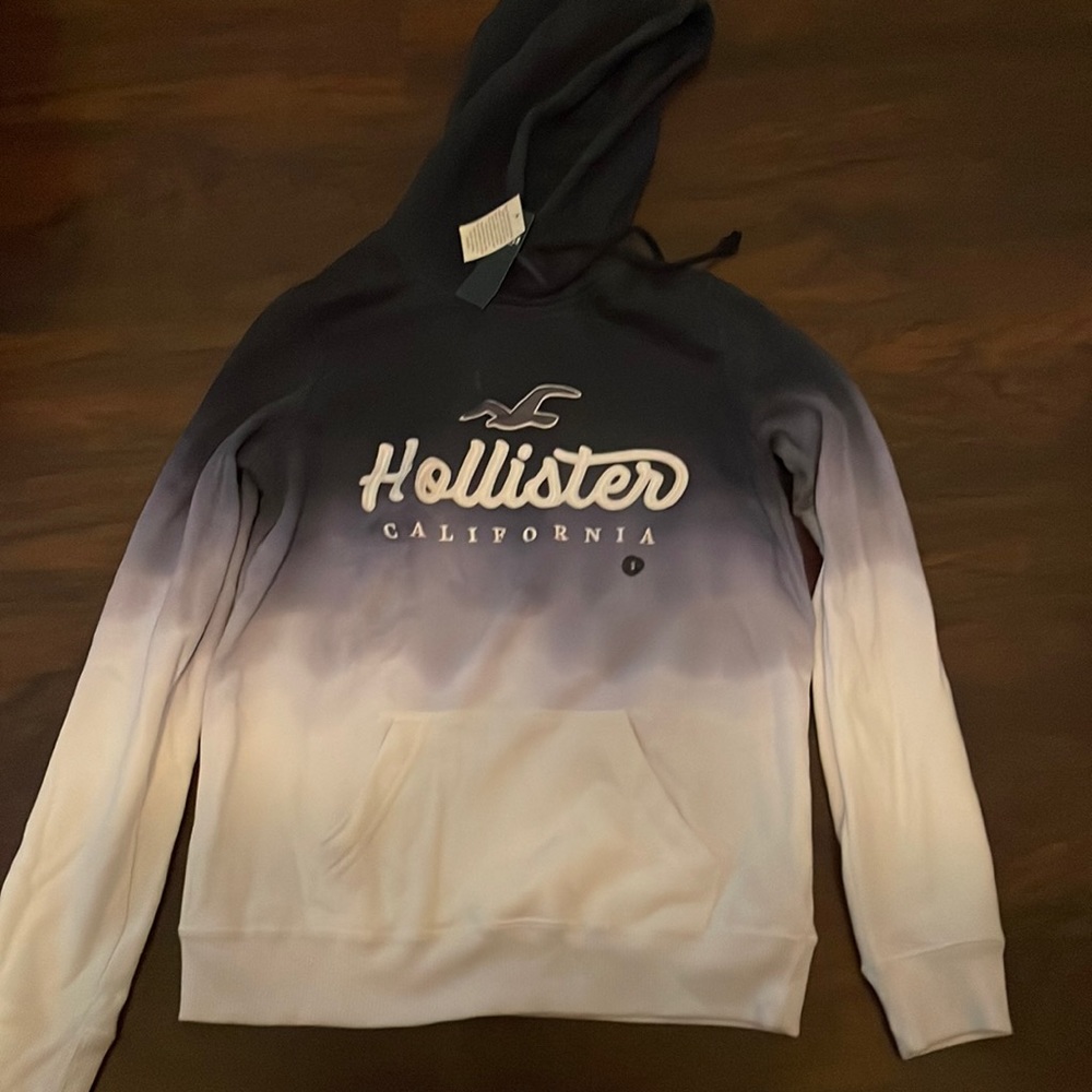 Small Ombre Navy Hollister Sweater with Hoodie